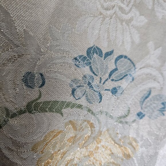 Oval Tablecloth Ivory White Embroidered Floral Cotton Cloth Dining Kitchen 80x62 - Picture 4 of 7